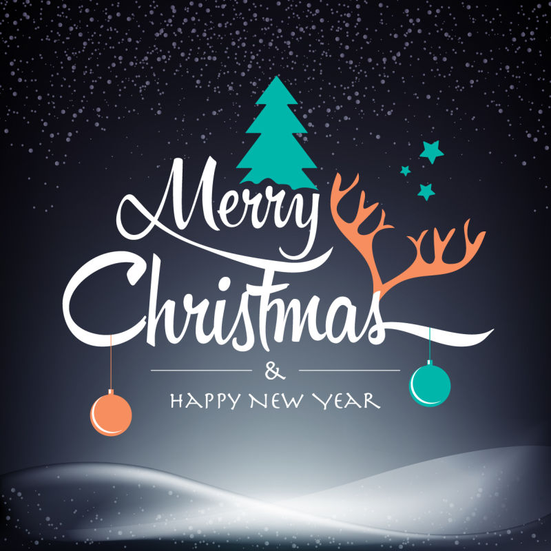 圣诞主题矢量贺卡