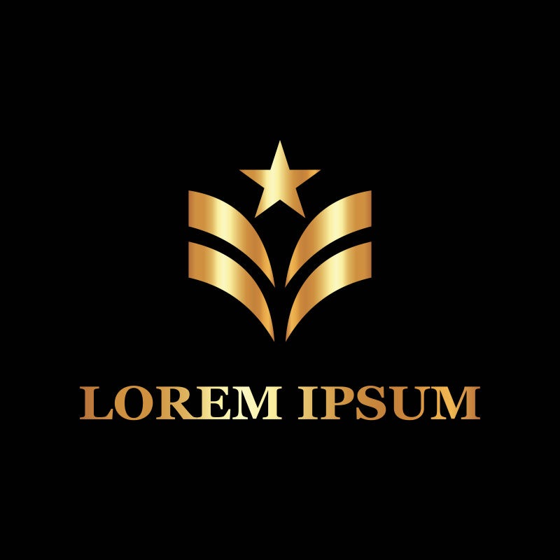 矢量金色的图案标志设计