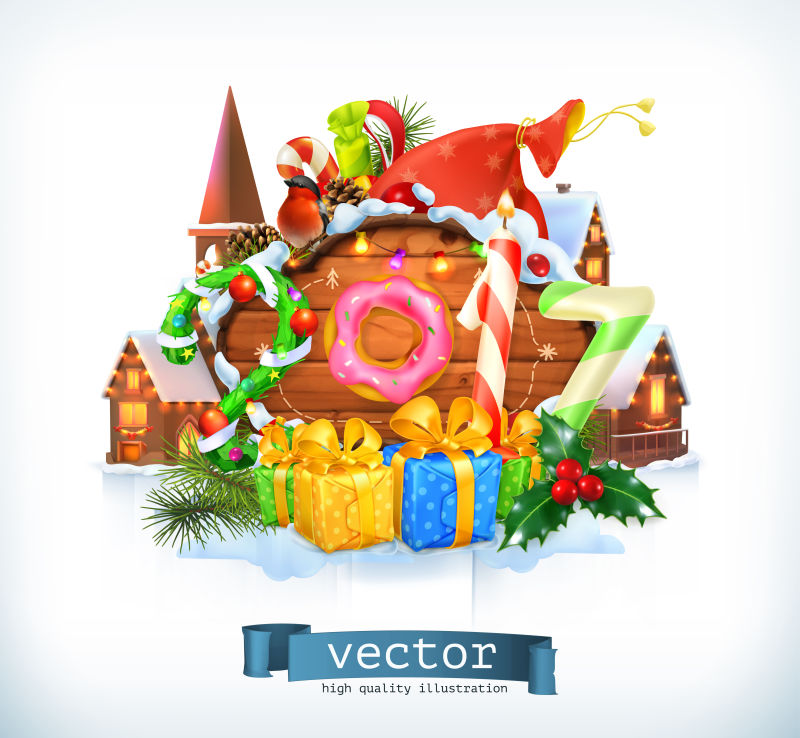 矢量创意圣诞糖果设计