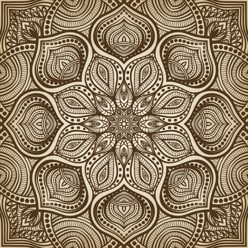 创意矢量褐色装饰无缝设计背景
