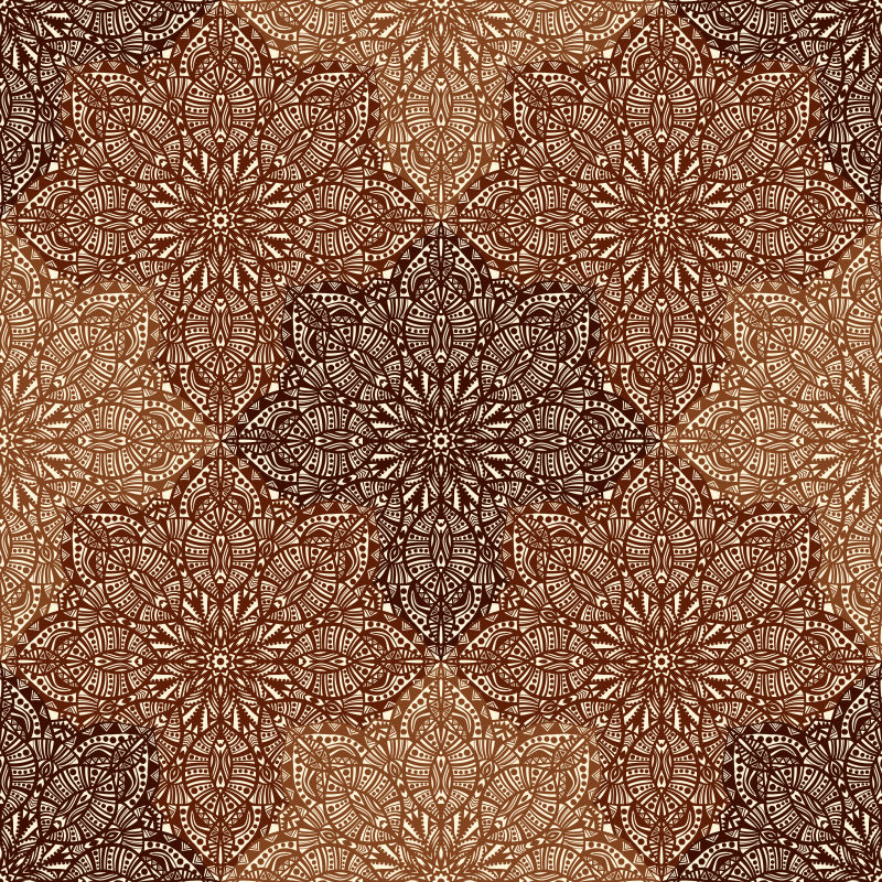 抽象矢量棕色花卉装饰无缝背景