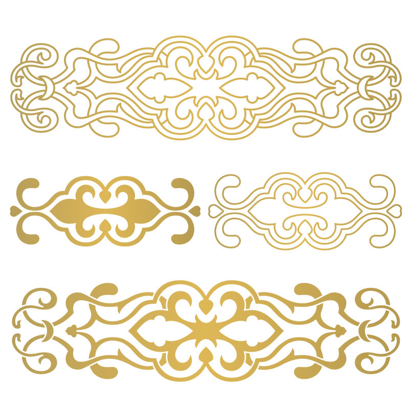 矢量金色花纹图案