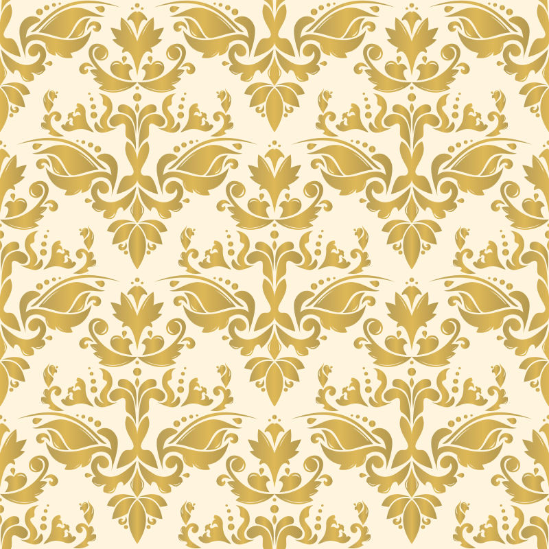 金色花纹矢量插图