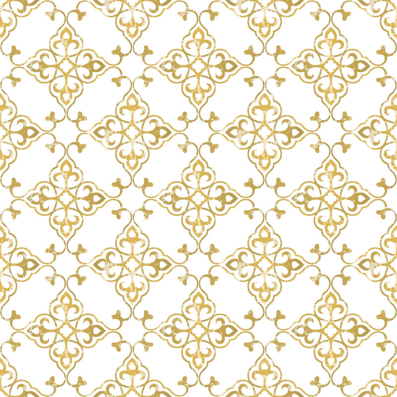 金色无缝装饰花纹矢量插图