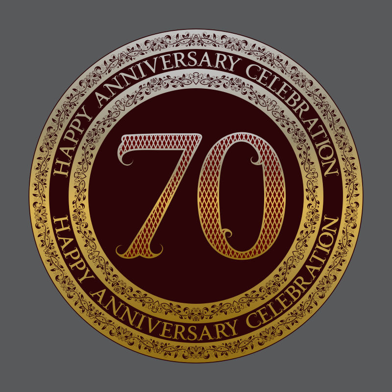 第七十周年庆典标志矢量