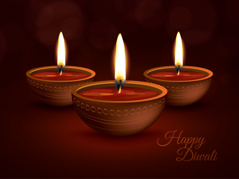 排灯节艺术插图矢量设计