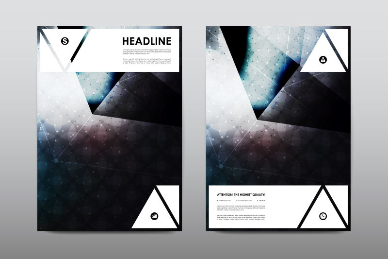 设计页面模型的手册主题风格宣传抽象矢量布局背景集