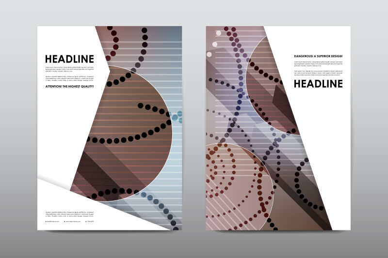 矢量创意抽象几何风格的宣传册封面设计