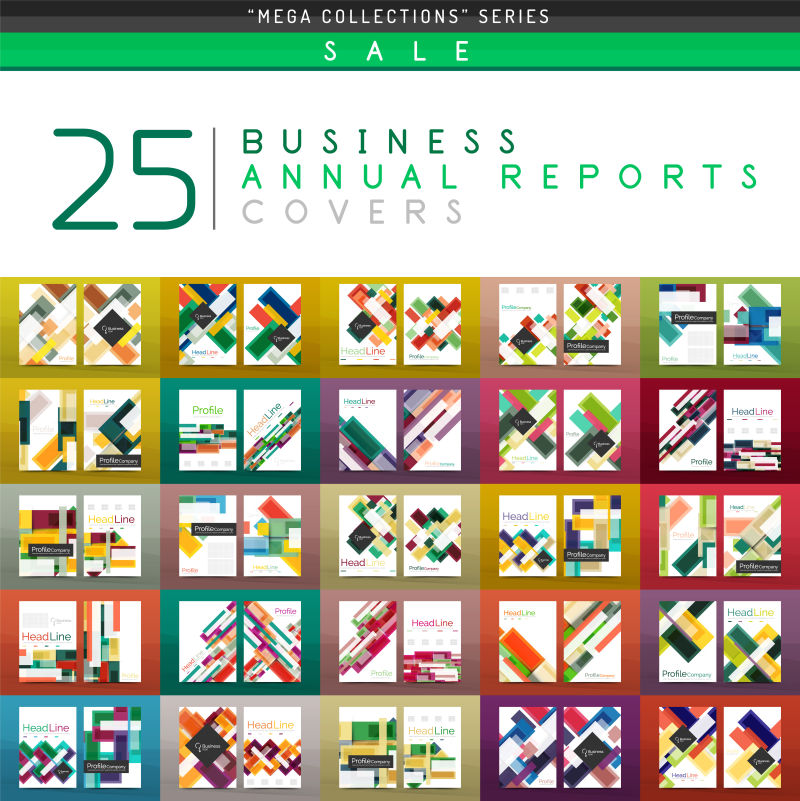 各种几何图形宣传设计矢量图