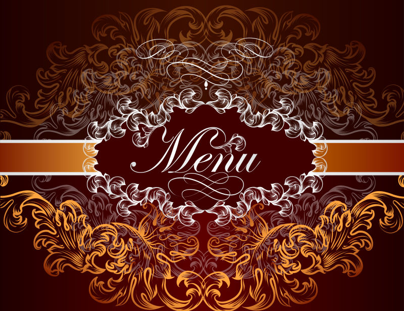 优雅经典婚礼请柬或矢量菜单