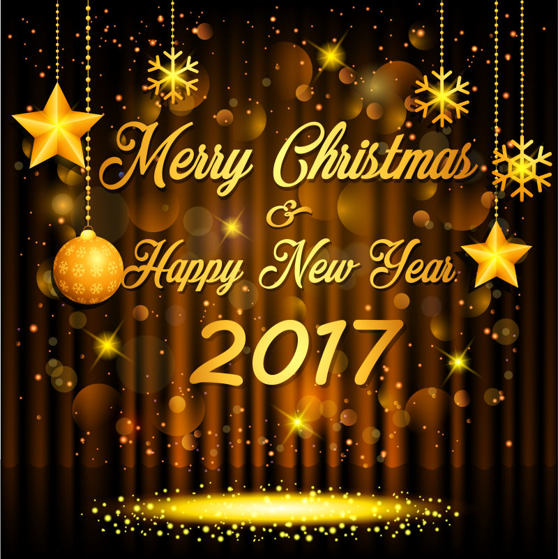 新的一年矢量背景与2017年标志