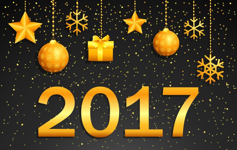 金星形与圣诞球图案矢量图