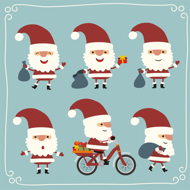 卡通矢量圣诞老人图集