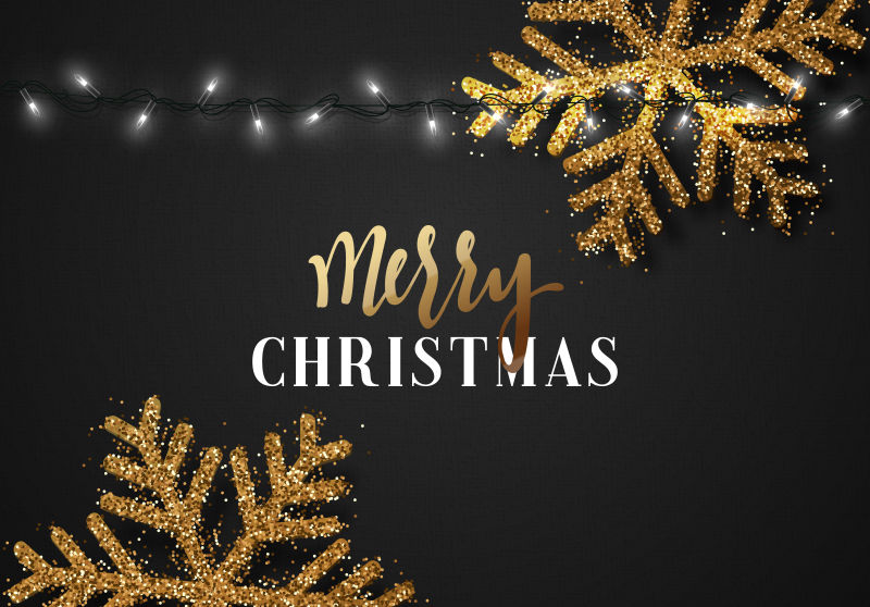 金色雪花图案的圣诞背景矢量设计