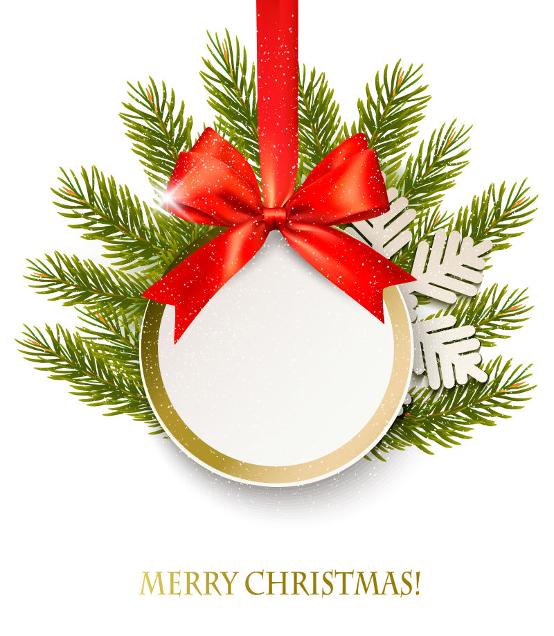 圣诞背景与树荫礼品卡矢量插图