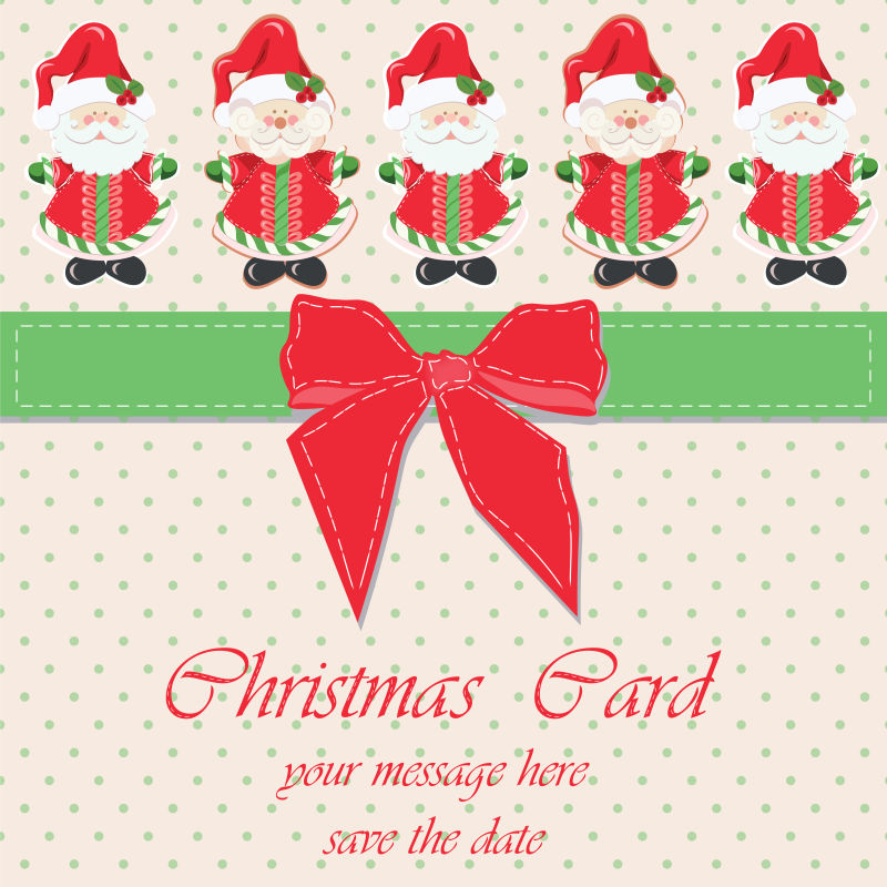 圣诞老人圣诞邀请与复古点画背景矢量插图