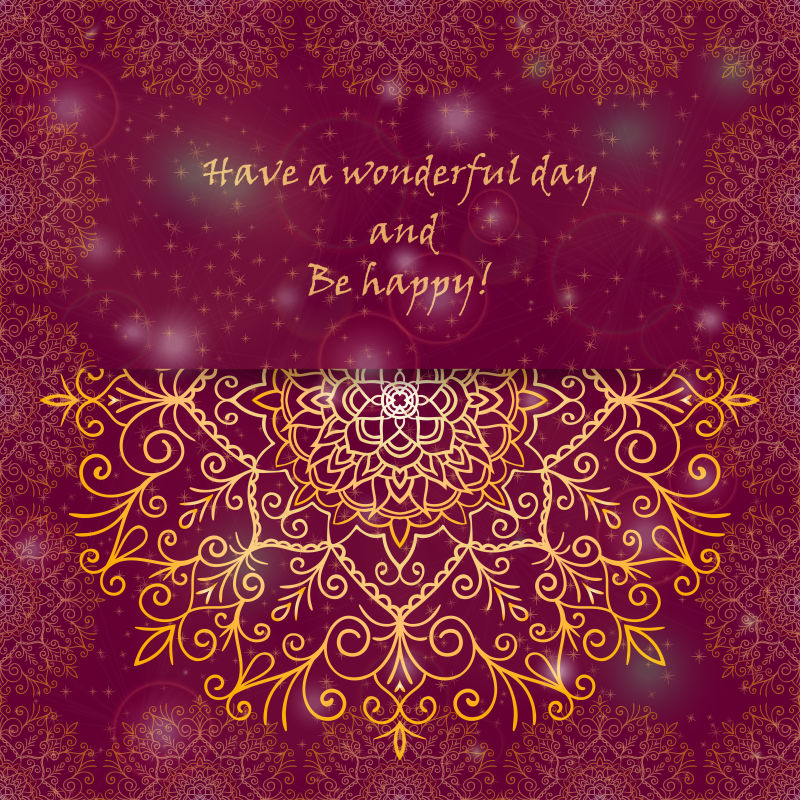 金色花纹卡片矢量设计