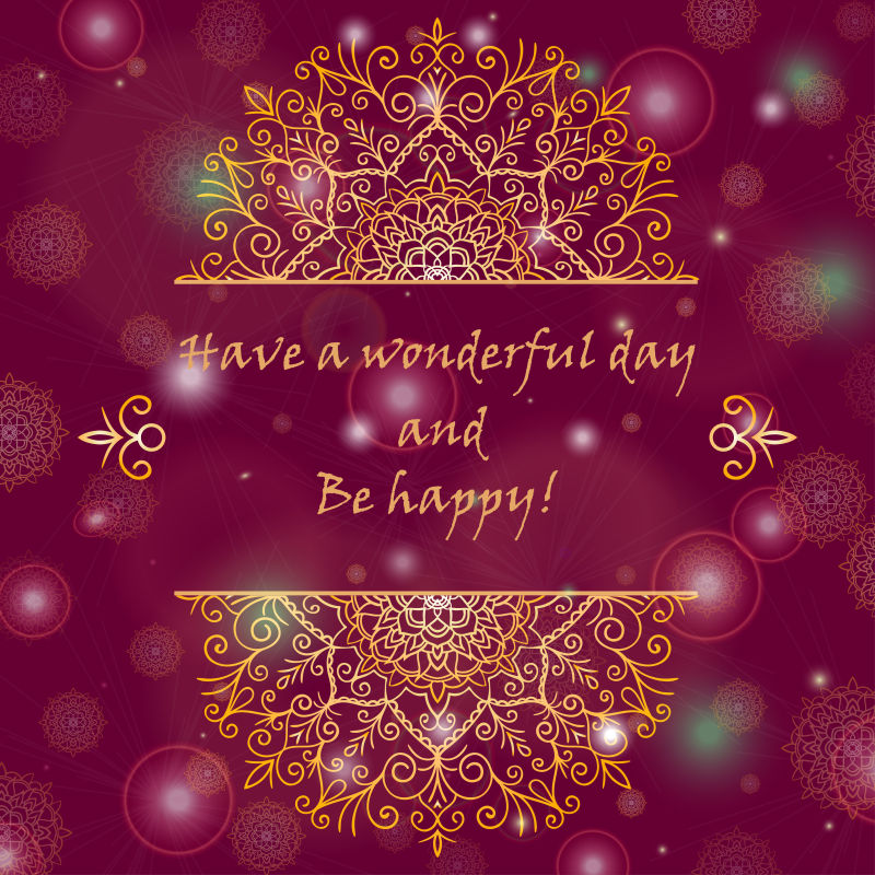 矢量的金色花纹贺卡设计