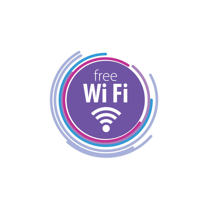 矢量创意现代彩色无线网标志