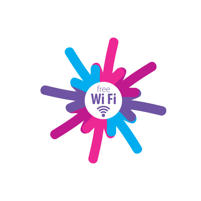 矢量彩色无线网标志设计