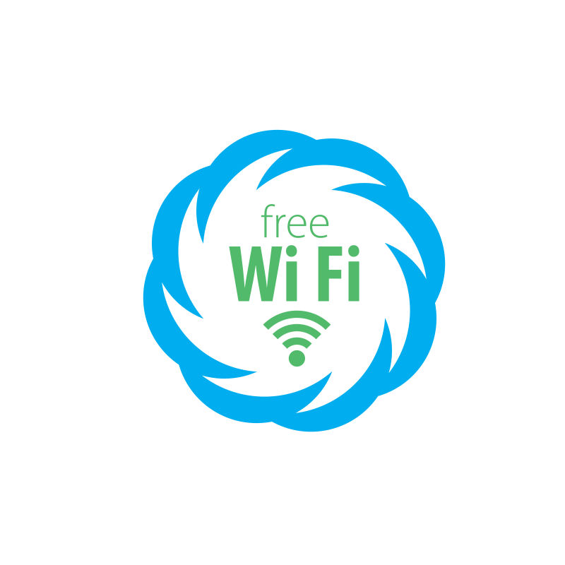 创意矢量蓝色无线网设计标志