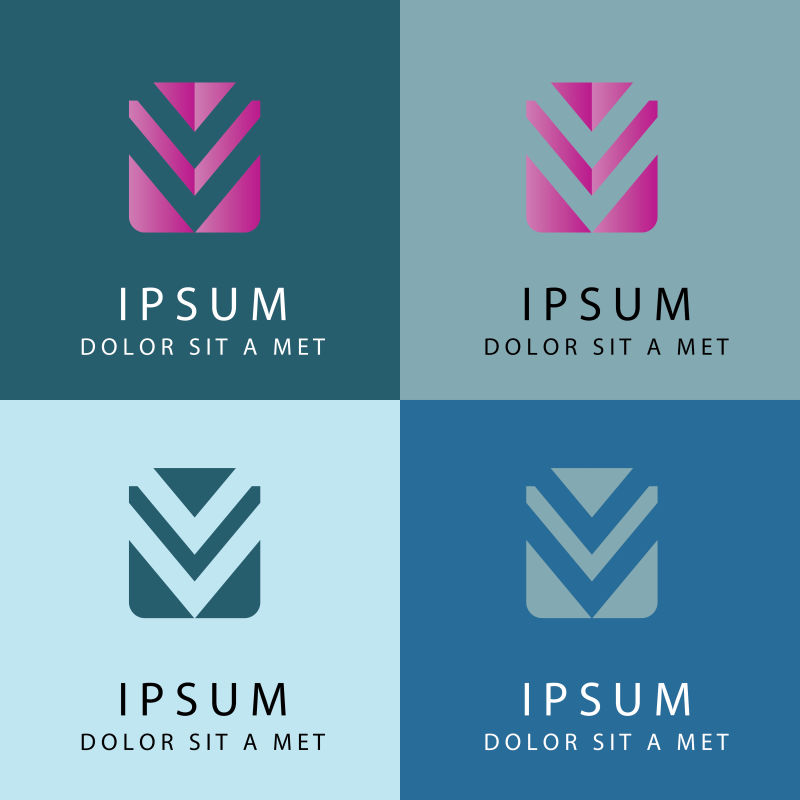 矢量创意几何图形标志设计