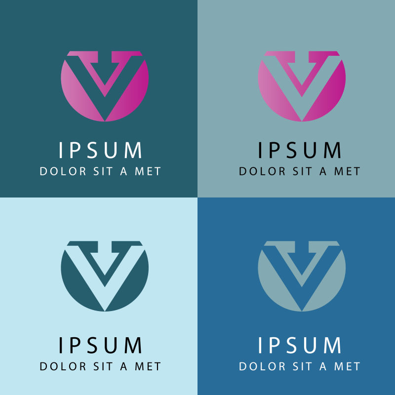 抽象符号的盾牌logo矢量