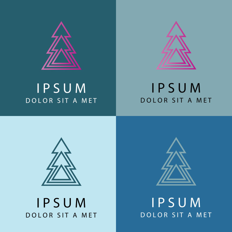 创意矢量几何圣诞标志设计