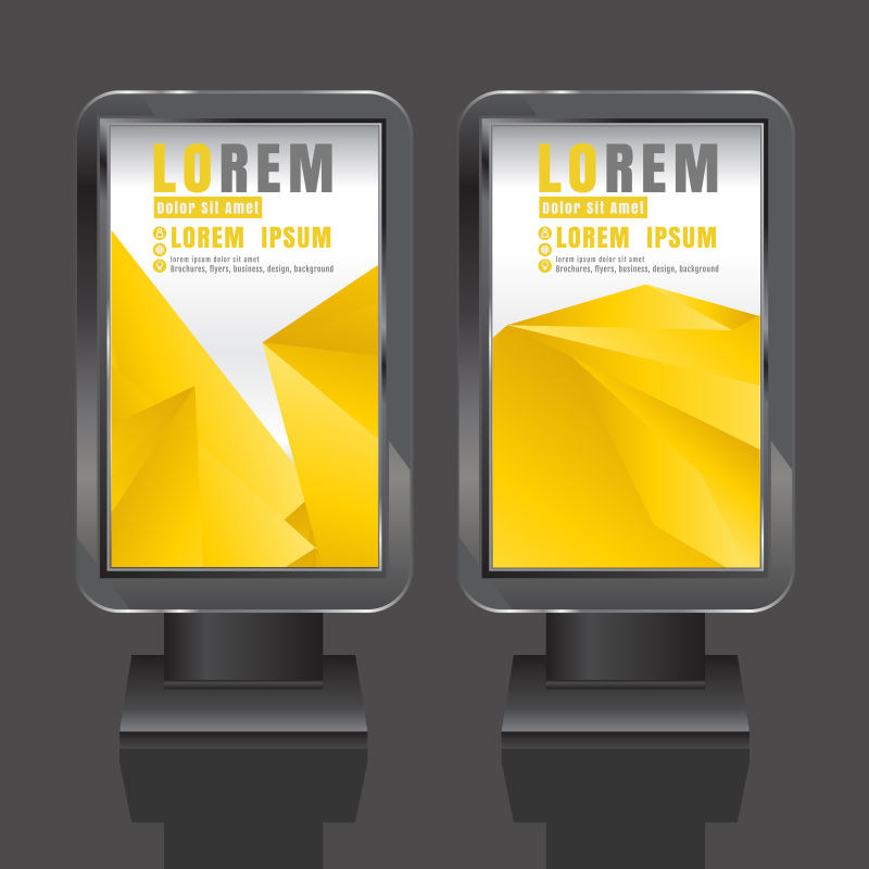 创意矢量现代黄色几何风格宣传平面设计