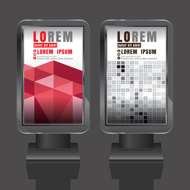 创意矢量几何风格的抽象宣传海报设计