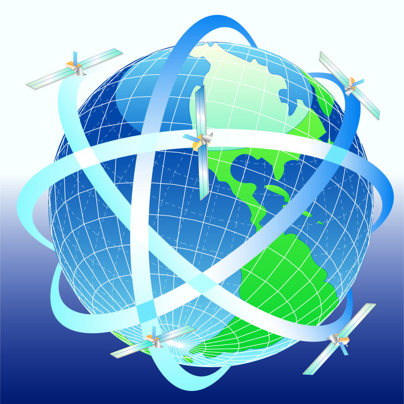 卫星周围的地球矢量插图