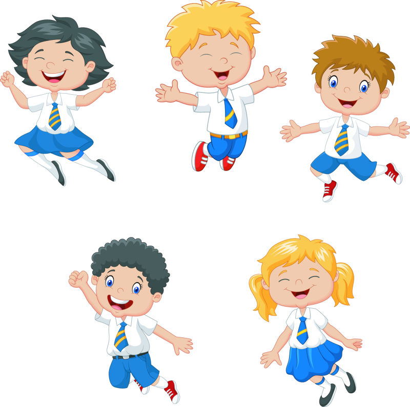 矢量的卡通学生插图