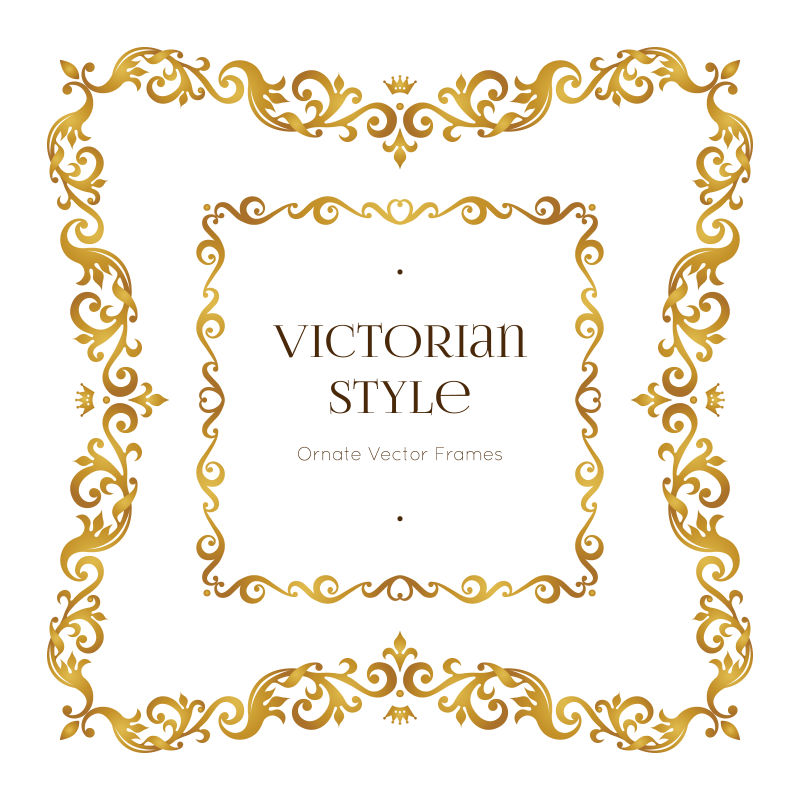 矢量华丽金色装饰元素的小册子封面设计