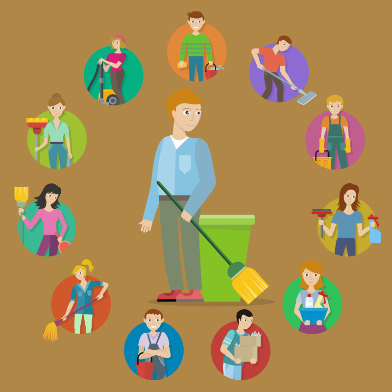 清洁服务概念矢量图