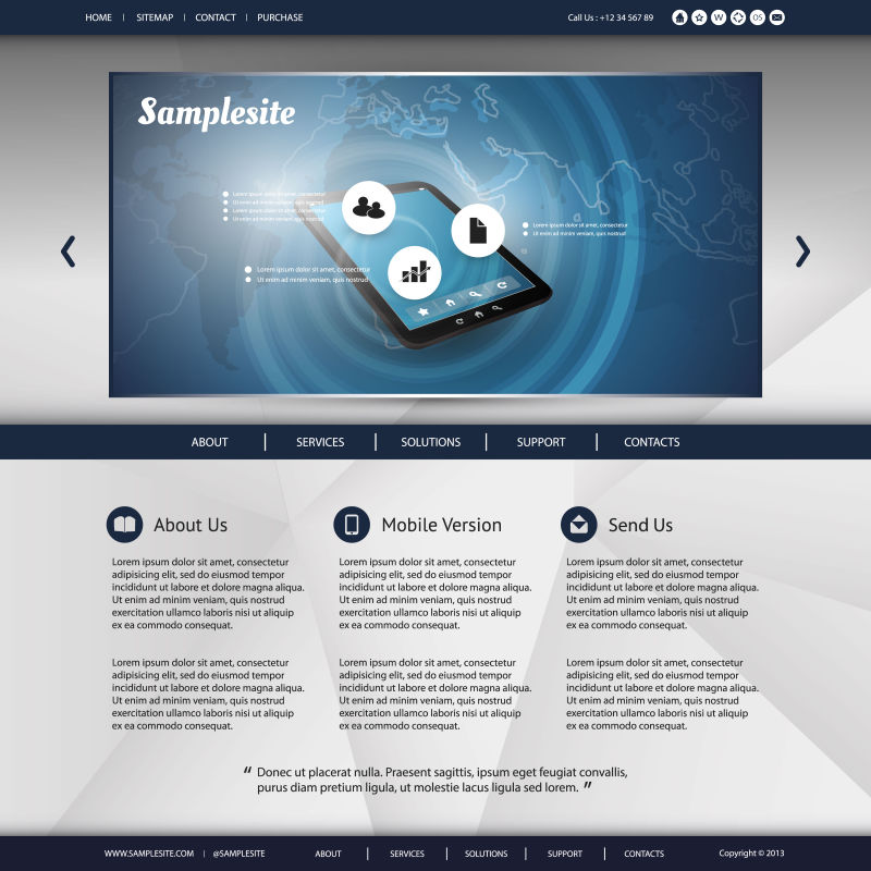 创意矢量技术主题的网站页面设计