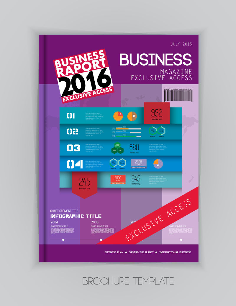 矢量小册子或杂志封面设计