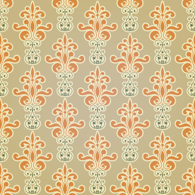 矢量无缝花卉壁纸图案背景