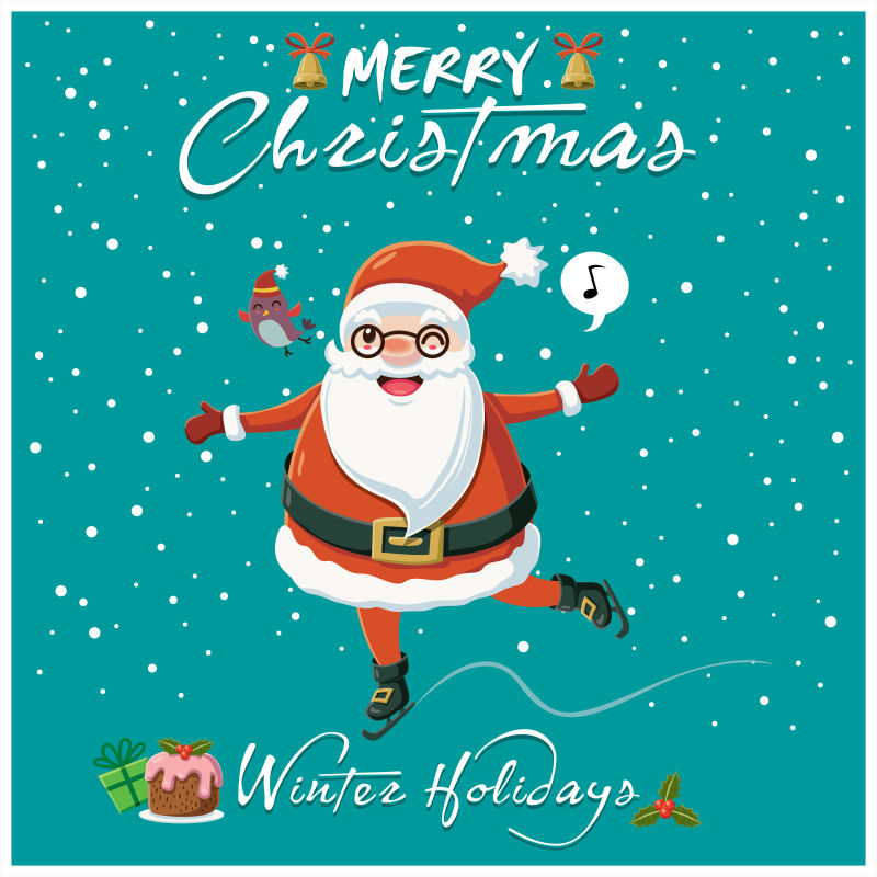 老式圣诞海报设计矢量