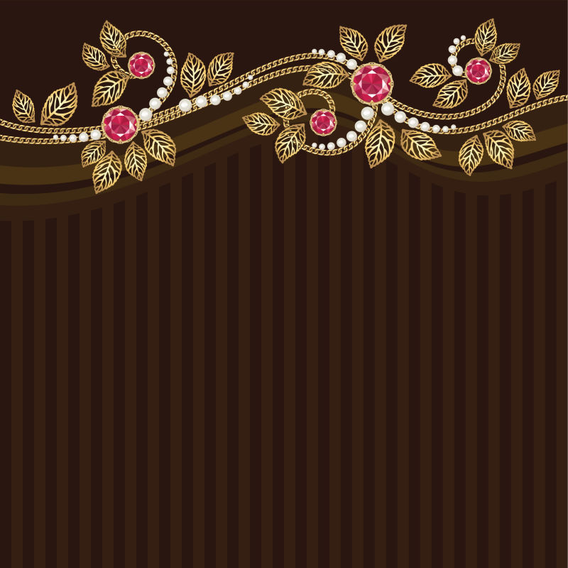 矢量复古红宝石装饰设计