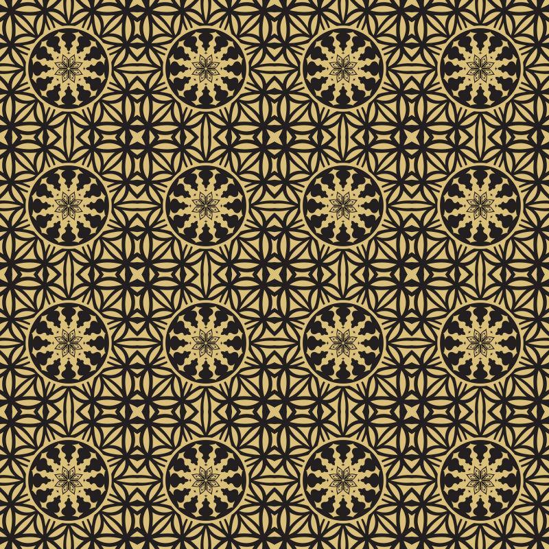 无缝金色矢量图案