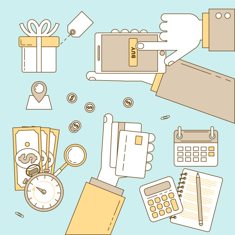 矢量的支付概念插图设计
