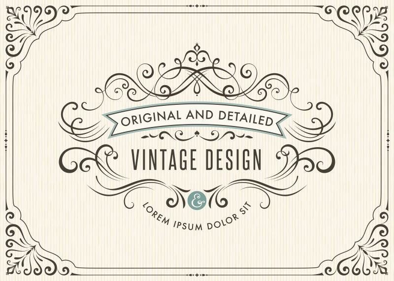 旧式装饰贺卡矢量