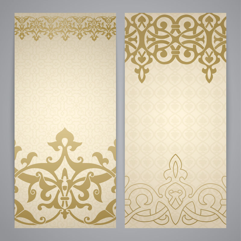 矢量具有阿拉伯花纹装饰