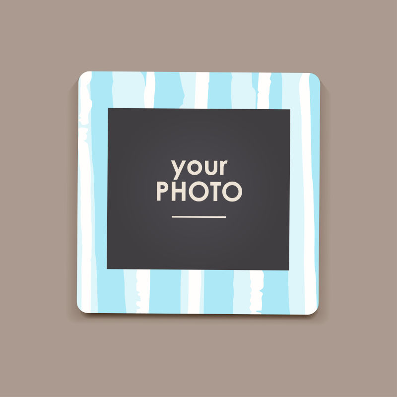 矢量蓝白色简约的儿童相框