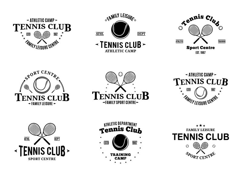 矢量的创意网球标志