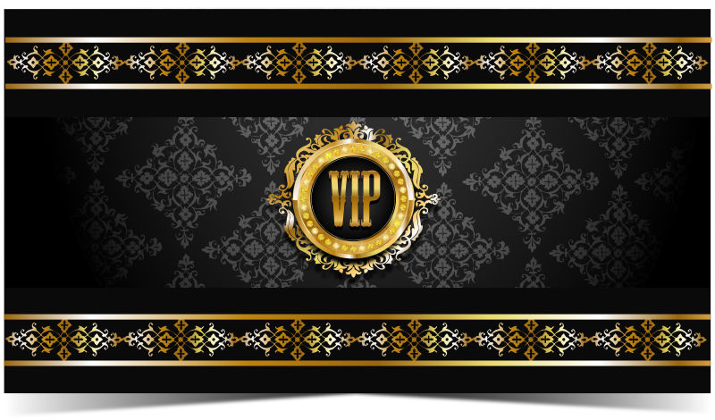 矢量创意金色华丽装饰的会员卡设计