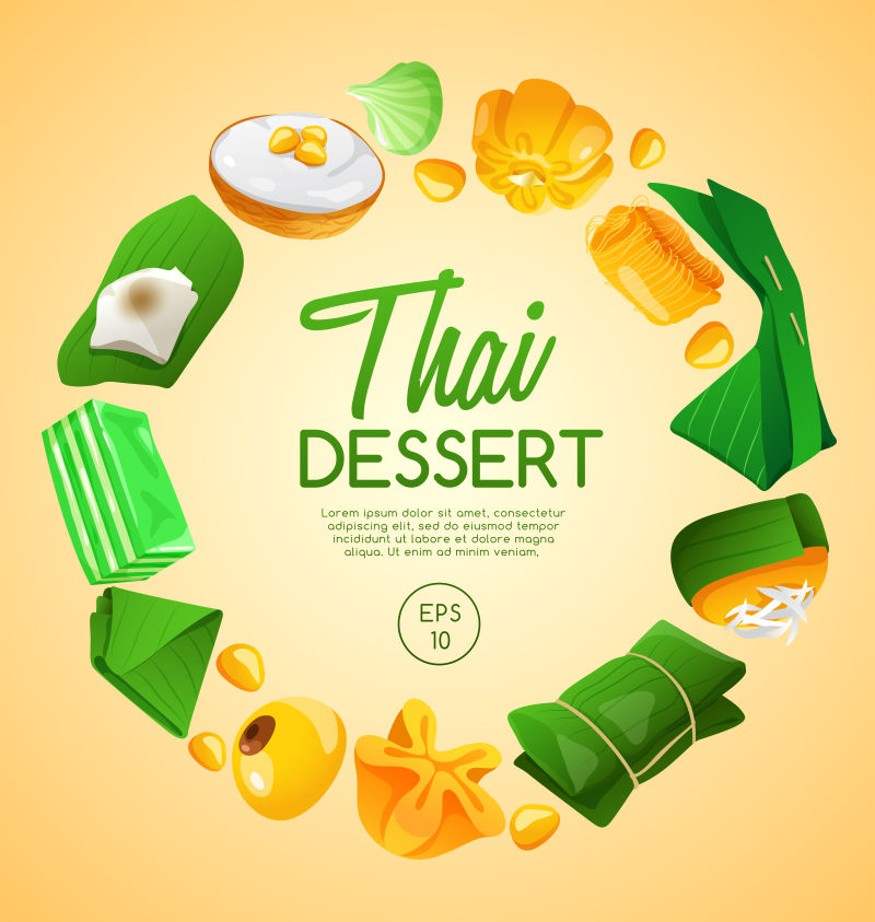 围成一个圆形的甜点矢量