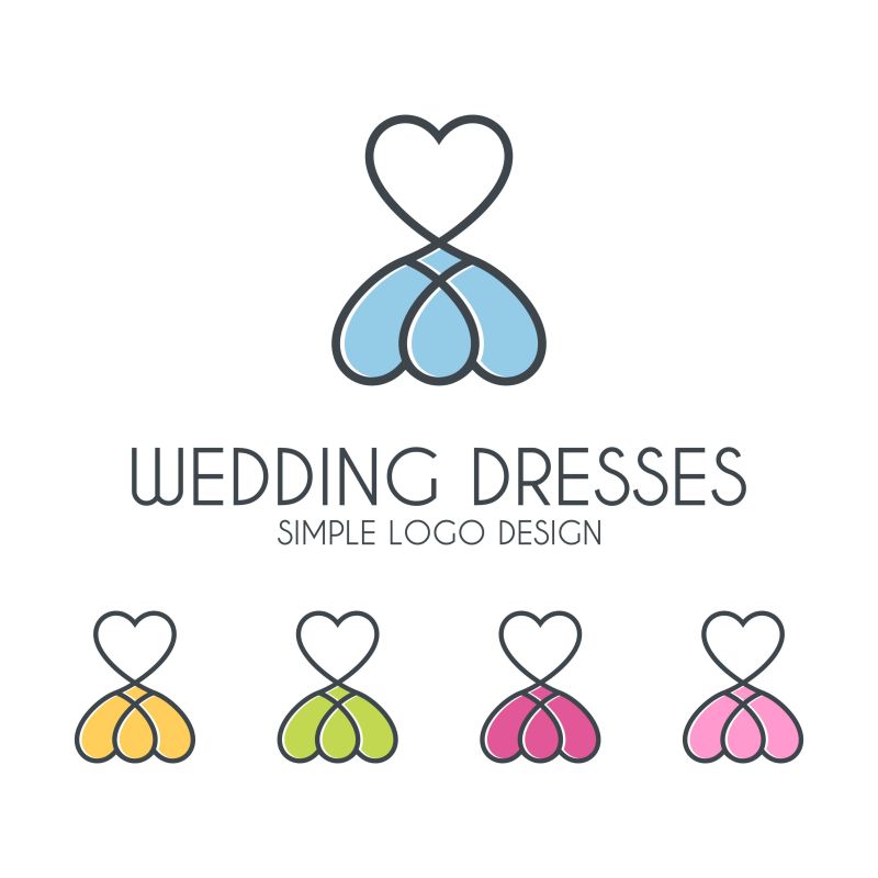 矢量结婚礼服标志设计