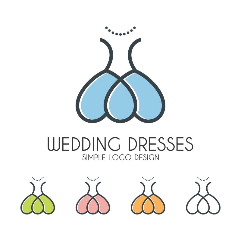 结婚礼服标志矢量设计