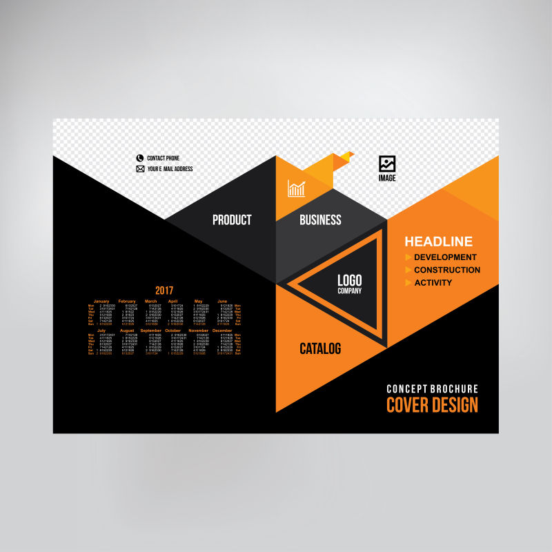 商业概念背景的封面矢量设计